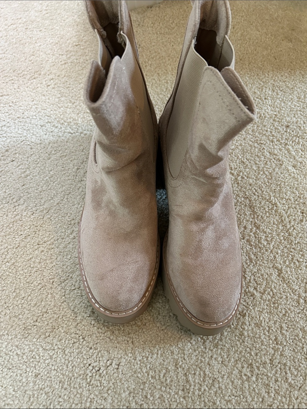 Dolce Vita Suede Chelsea Ankle Boots in Light Taupe
